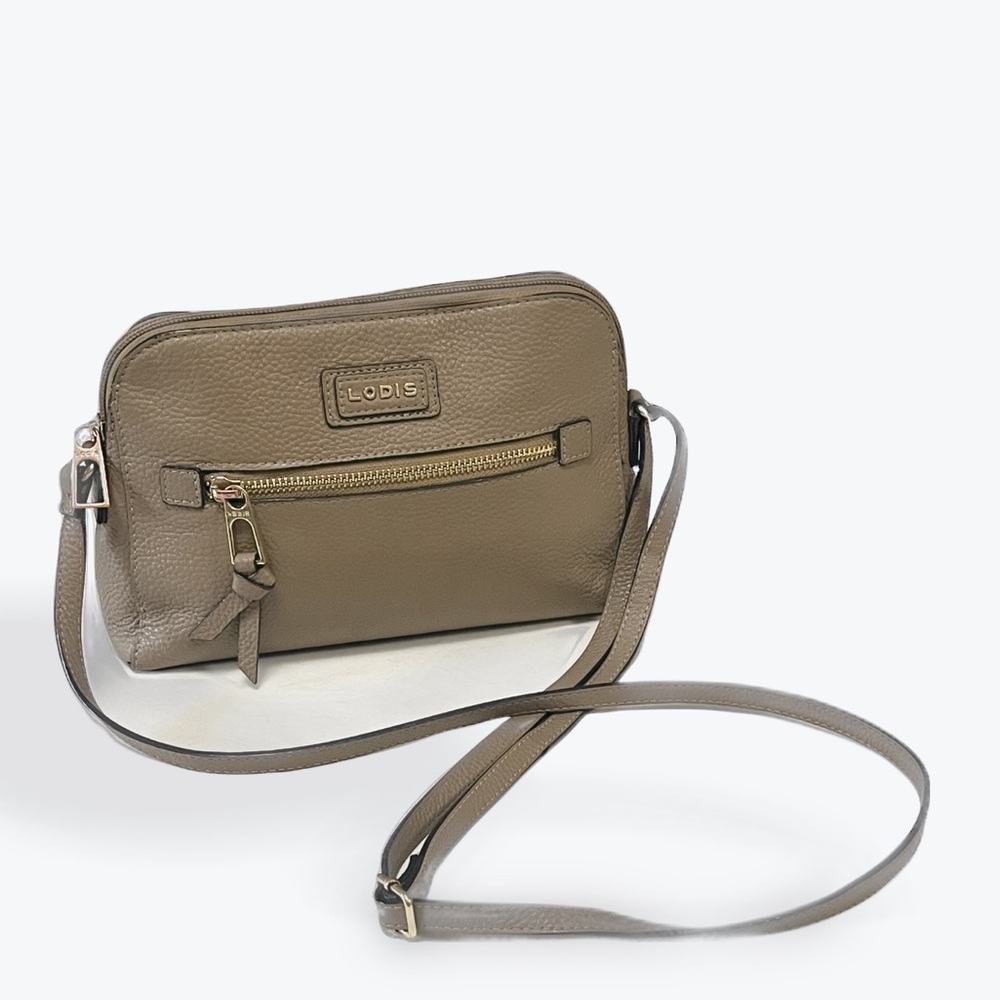 Lodis Charlotte Taupe Crossbody Purse